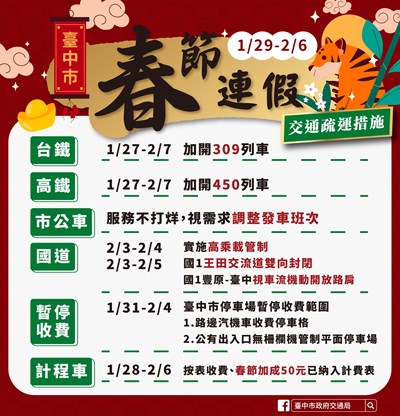春節連假疏運措施